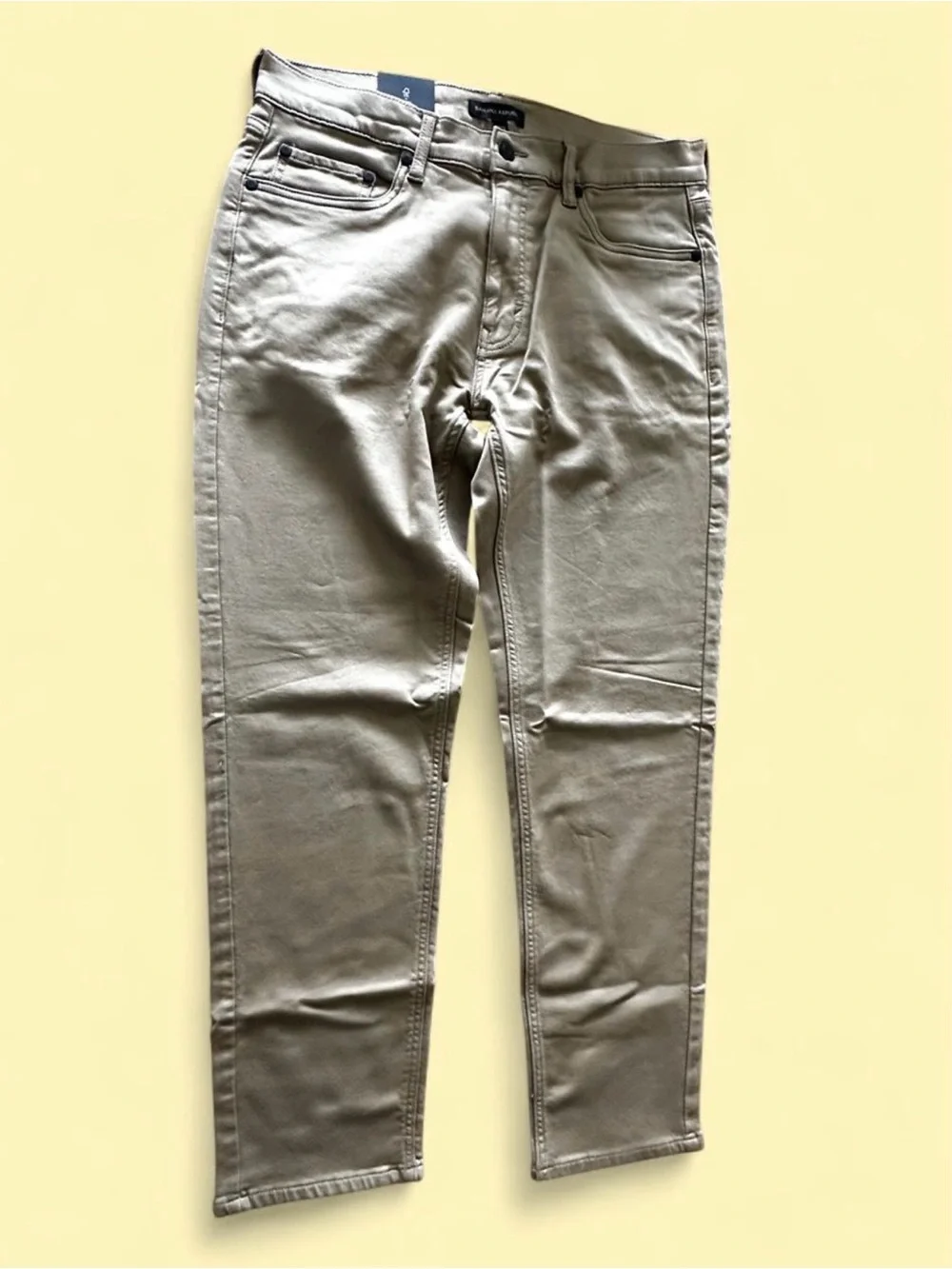Men's Slim Fit Beige Jeans